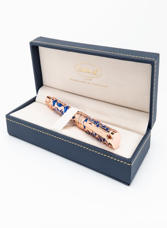 Conklin Endura Deco Crest Fountain Pen in Blue, Medium Nib, Premium Writing Instrument - Image 2