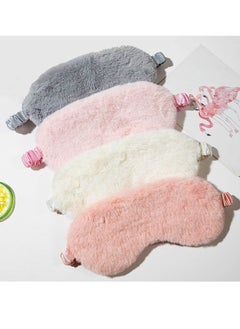 4 Pieces Plush Eye Mask Silk Furry Sleep Masks Comfortable Blindfold Eye Cover Colorful Satin Night Eyeshade Cover for Women Men Sleep Travel Nap Sleeping