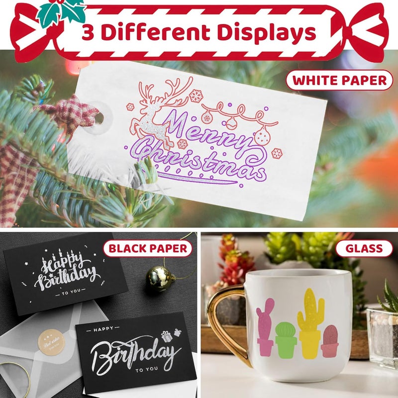 ZSCM QUALITY DECIDES THE FUTURE Stocking Stuffers, Shimmer Outline Glitter Markers, Chriatmas Stocking Stuffers Gifts Trendy Stuff, 21 Super Squiggles Metallic Glitter Pens For Chriatmas Gifts - Image 5