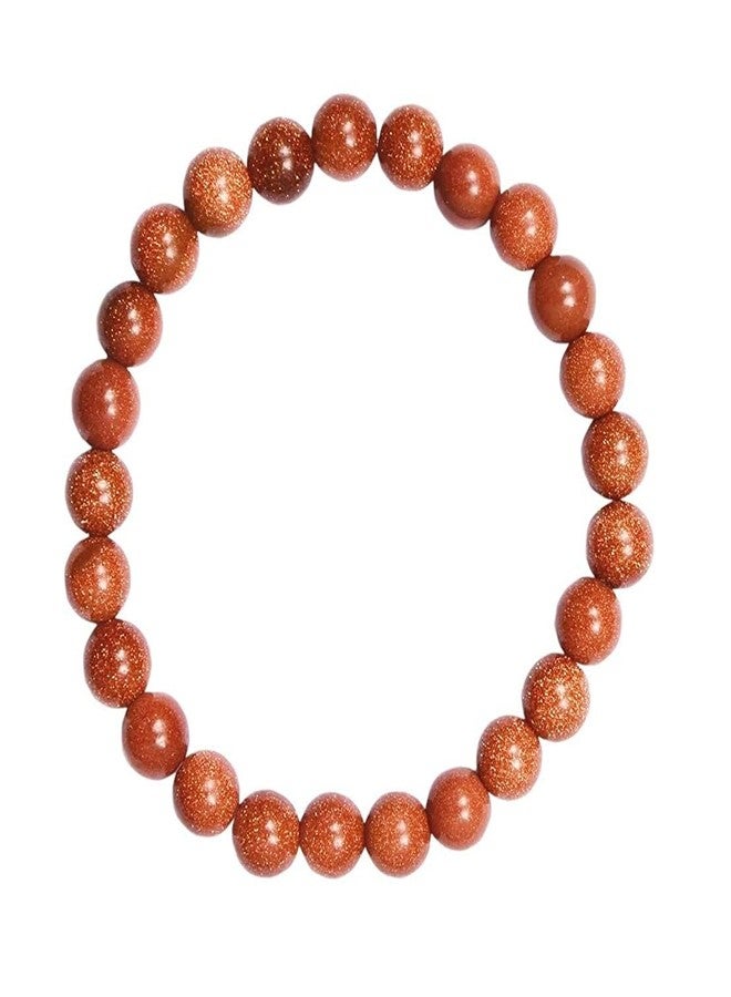 numeroastro Sun Stone | Gold Stone | Sandstone Round Beads Bracelet For Men & Women (8 MM) (1 Pc) - Image 2