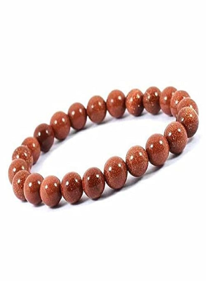 numeroastro Sun Stone | Gold Stone | Sandstone Round Beads Bracelet For Men & Women (8 MM) (1 Pc) - Image 1