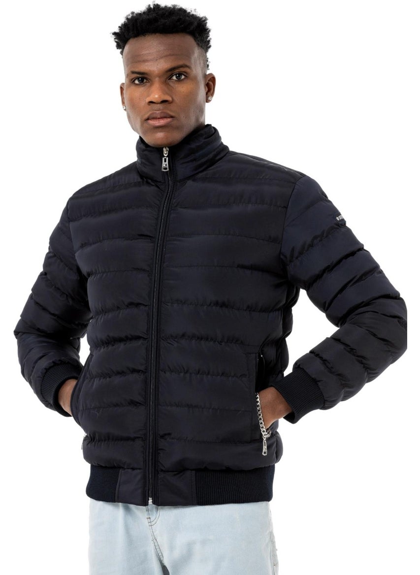 Scooter  Puffer Coat Comfort Navy Blue Men's Coat M1803TL  - Image 4