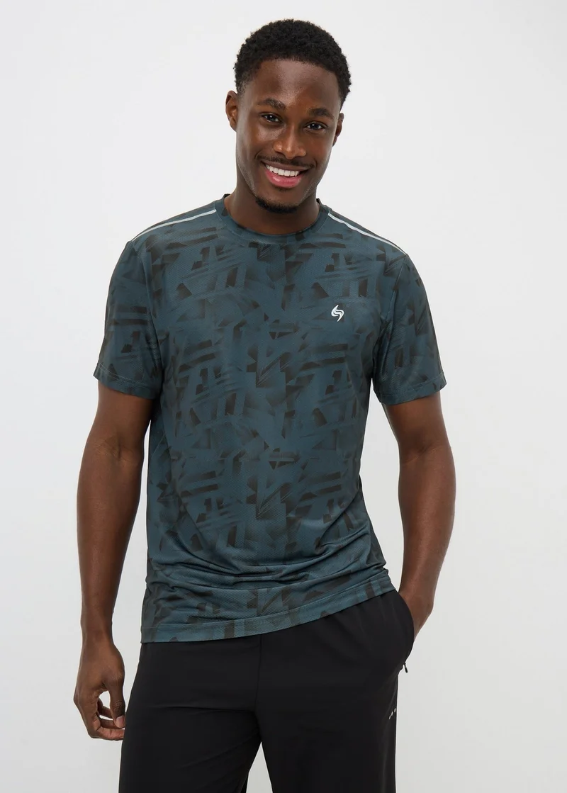 ماتلان Souluxe Black Printed Sports Top