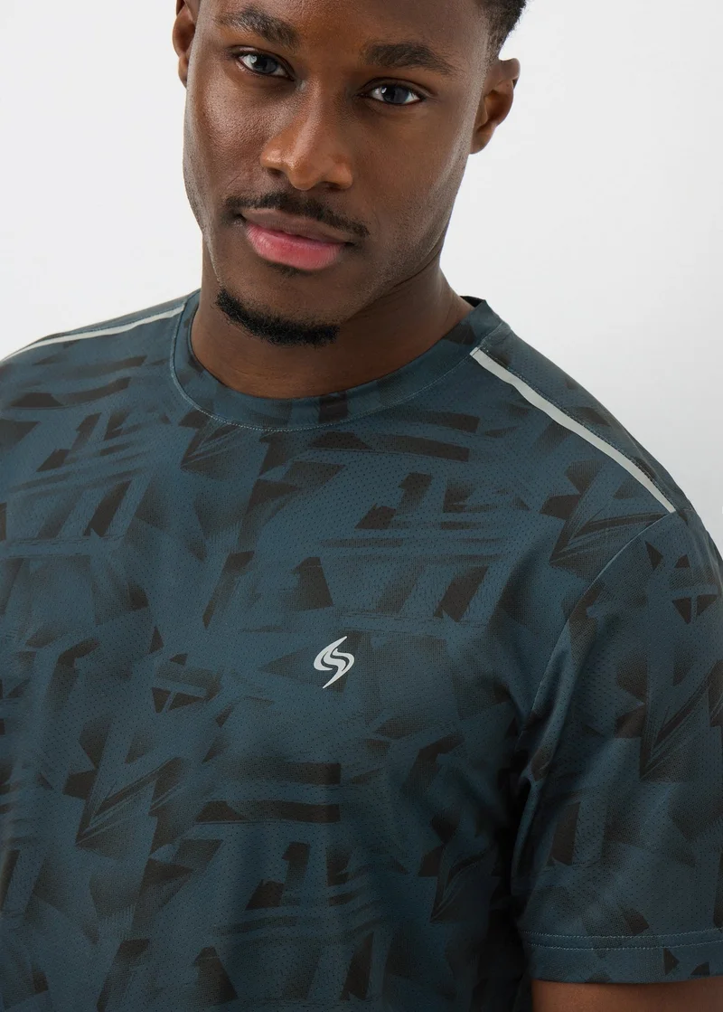 ماتلان Souluxe Black Printed Sports Top