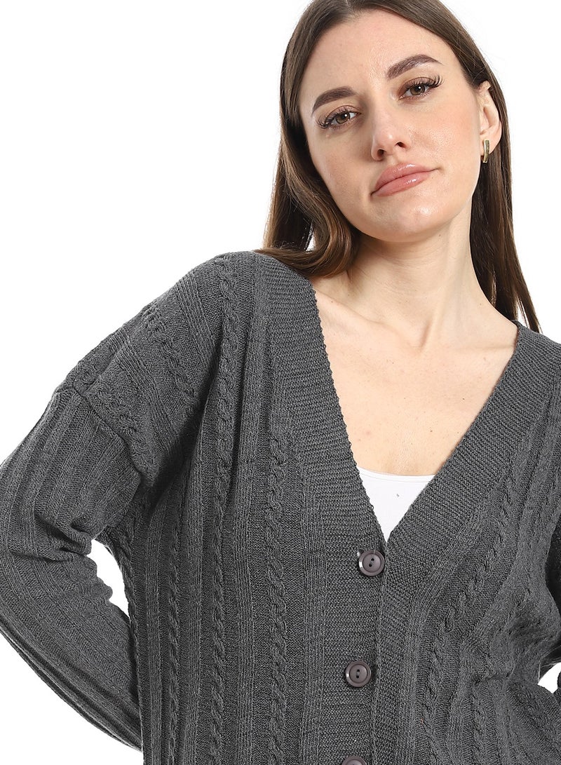 سيزار كارديجان صوف حريمي بزراير من الأمام - Image 5