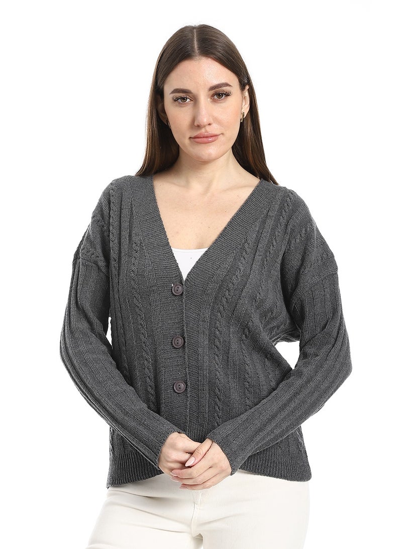 سيزار كارديجان صوف حريمي بزراير من الأمام - Image 2