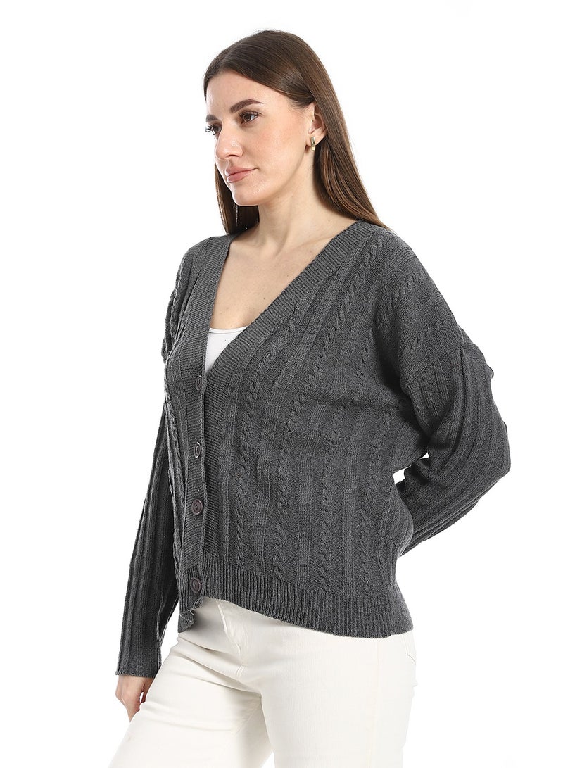 سيزار كارديجان صوف حريمي بزراير من الأمام - Image 3