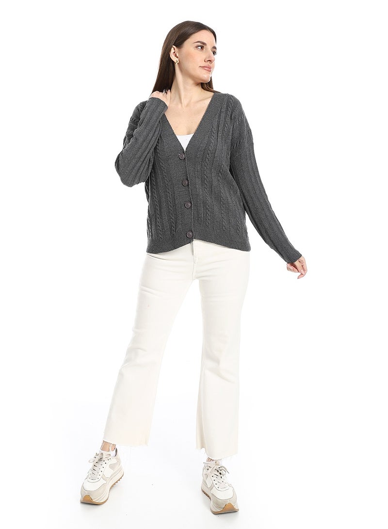 سيزار كارديجان صوف حريمي بزراير من الأمام - Image 1