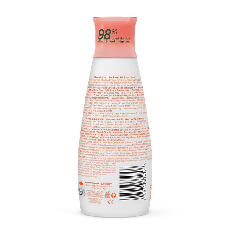 Live Clean Coconut Milk Moisturizing Shampoo 12 Fluid Ounce - Image 3