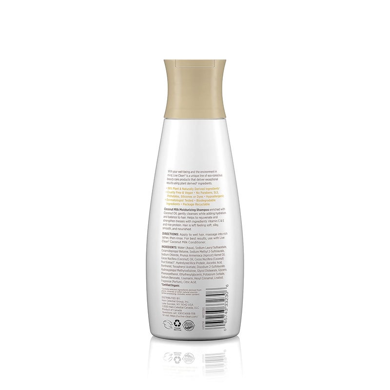 Live Clean Coconut Milk Moisturizing Shampoo 12 Fluid Ounce - Image 2