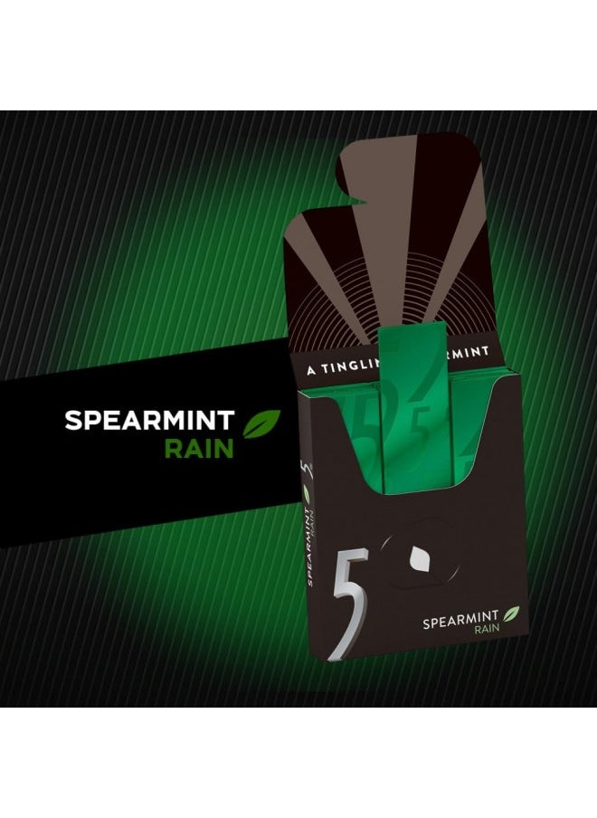 Wrigley's - 5 Gum Spearmint Rain Sugarfree Gum, 15 Piece (10 Pack) - Image 1