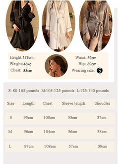 NIBEMINENT Women's Bathrobe Light Luxury Ice Silk Satin Cooling Nightgown Wrapping Design Breathable Skin-friendly Bathrobe Grey  - Image 4