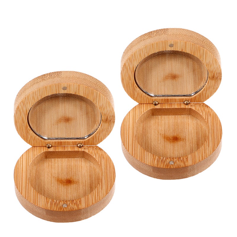 2pcs Portable Compact Mirror Folding Makeup Mirror Travel Mirror Small Handheld Vanity Mirror for Pocket Purse Table - Image 1