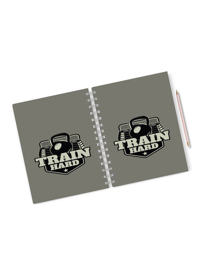 LOUD UNIVERSE - Train Hard Design A5 Spiral Notebook Weight Lifting Design - Image 1