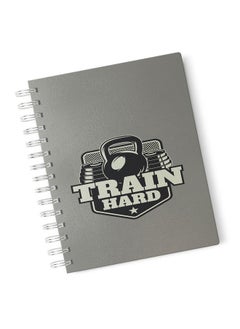 Train Hard Design A5 Spiral Notebook Weight Lifting Design