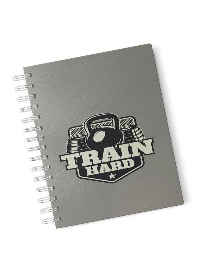 LOUD UNIVERSE - Train Hard Design A5 Spiral Notebook Weight Lifting Design - Image 1