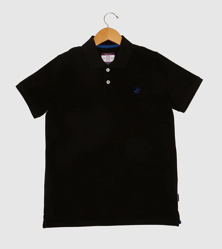 بيفرلي هيلز بولو كلوب Bhpc Kids Black Short Sleeve Polo