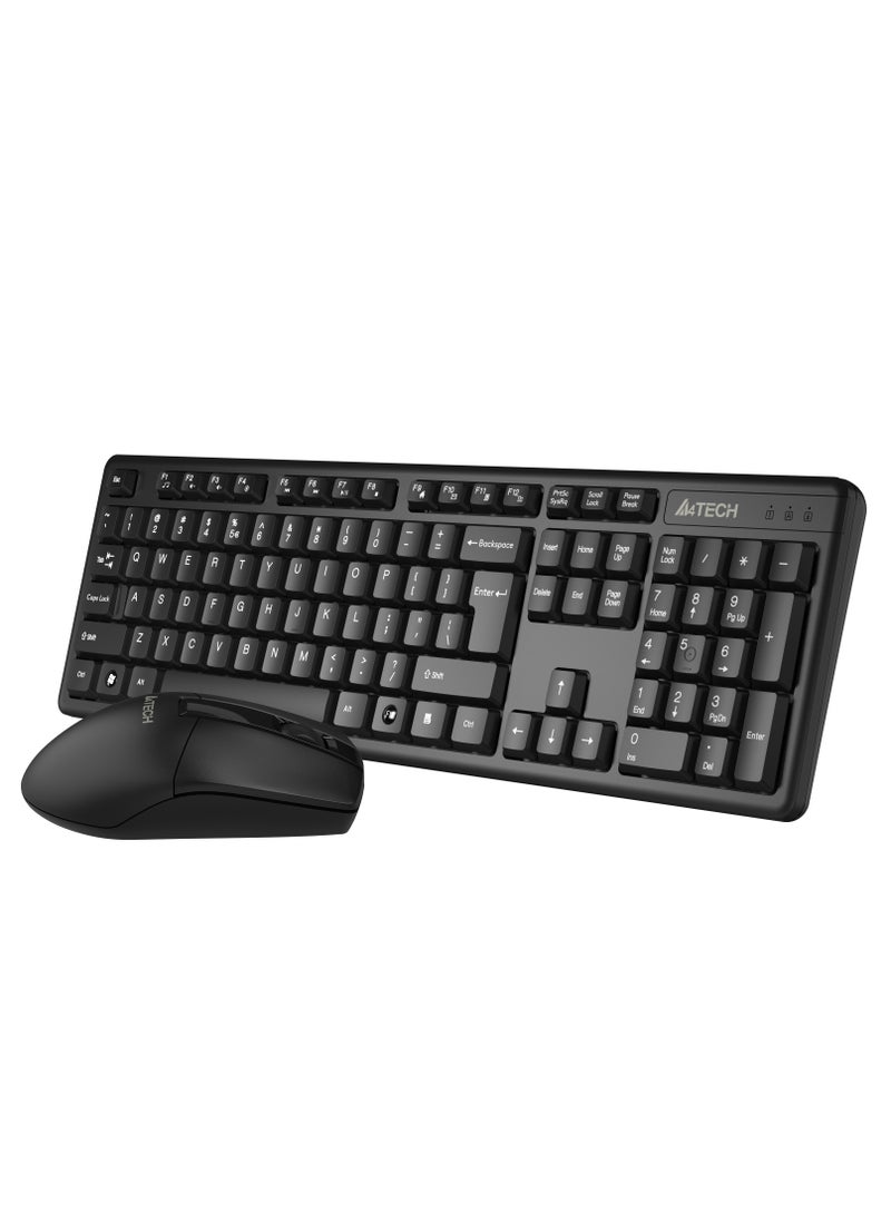 A4TECH WIRELESS KEYBAORD MOUSE COMBO 3330N, 2.4GHz WIRELESS, 12 MULTIMEDIA HOTKEYS, 1200 DPI, LASER INSCRIBED KEYS, BLACK  - Image 2