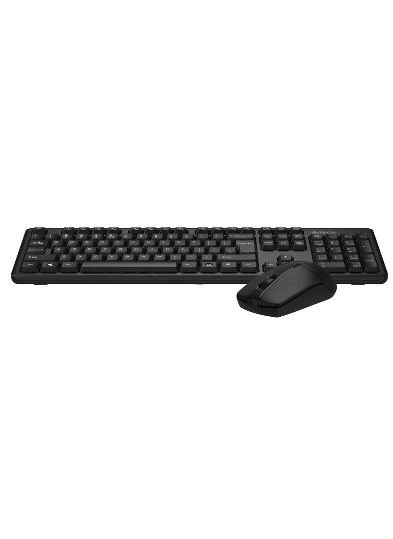 A4TECH WIRELESS KEYBAORD MOUSE COMBO 3330N, 2.4GHz WIRELESS, 12 MULTIMEDIA HOTKEYS, 1200 DPI, LASER INSCRIBED KEYS, BLACK  - Image 4