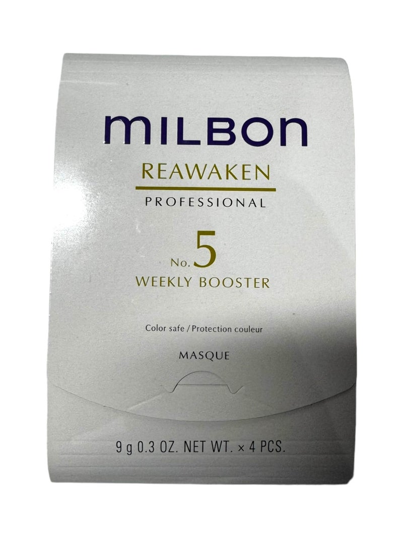 Milbon No. 5 Reawaken Professional weekly booster Hair Masque Color Safe 4 x 0.3 Fl. Oz. - Image 1