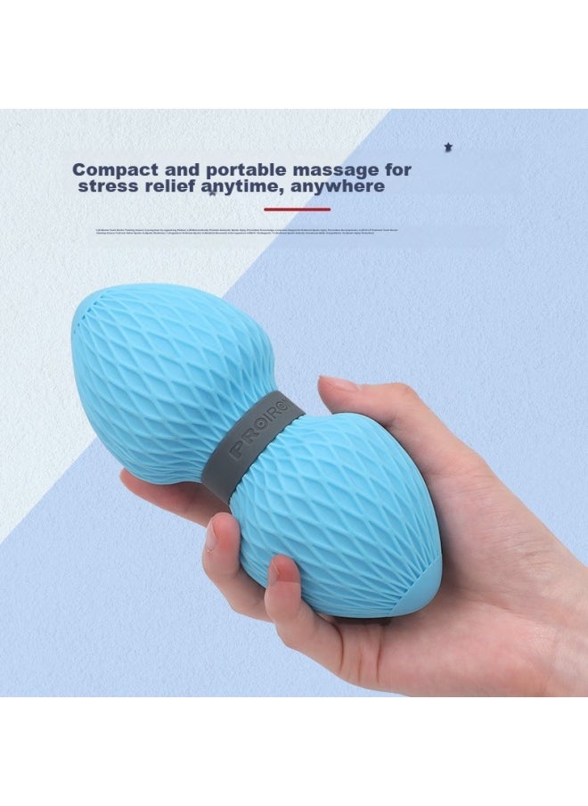 PROIRON Proiron Puli'ai Peanut-shaped Fascia Ball, Foot Massage Ball, Neck Massage Ball, Yoga Back-rolling Tool, Bird's Nest Pattern, Blue  - Image 2