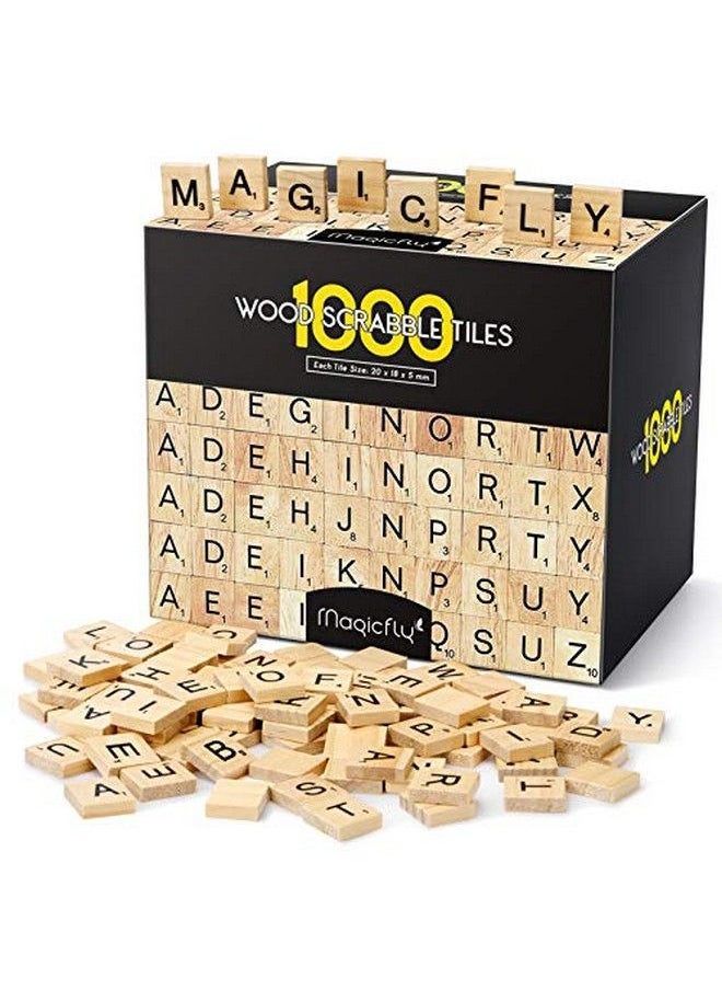 Magicfly 1000 Pcs Scrabble Tiles Wooden Letter Tiles A Z Capital Letters For Crafts Spelling Scrabble Crossword Game  - Image 3