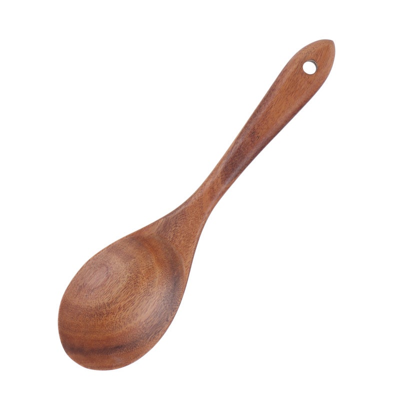 Teak Wood Tableware: Food-Grade Natural Teak, Strong Durable, Easy Clean, Comfortable Handle - Wooden Kitchen Utensils for Home Kitchen Dining - Image 3