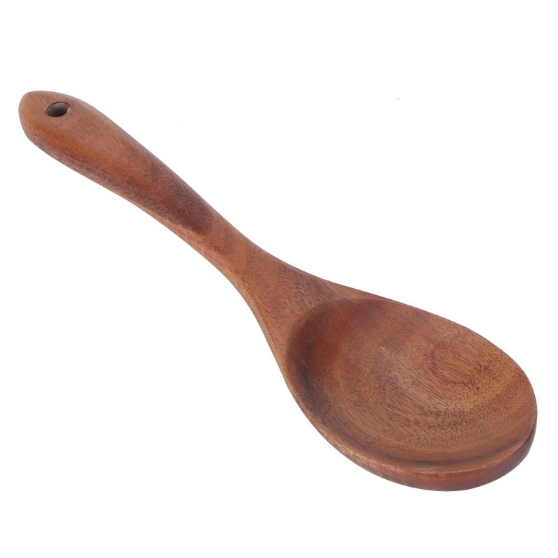 Teak Wood Tableware: Food-Grade Natural Teak, Strong Durable, Easy Clean, Comfortable Handle - Wooden Kitchen Utensils for Home Kitchen Dining - Image 1