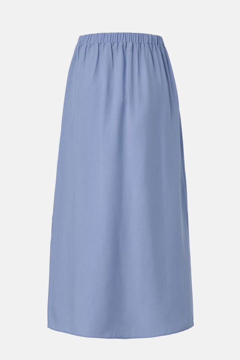 Tchibo Women Plain Slit Hem Midi Skirt, Sky Blue - Image 3