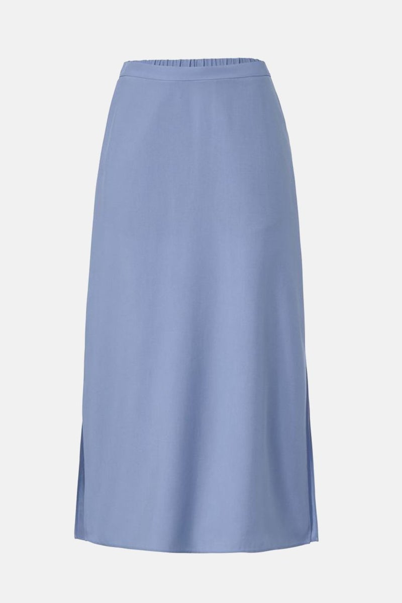 Tchibo Women Plain Slit Hem Midi Skirt, Sky Blue - Image 2