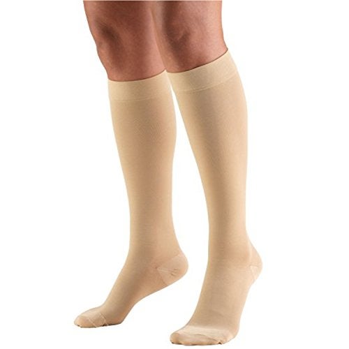 Truform Truform 1520 mmHg Compression Stockings for Men and Women Knee High Length Closed Toe Beige Medium
