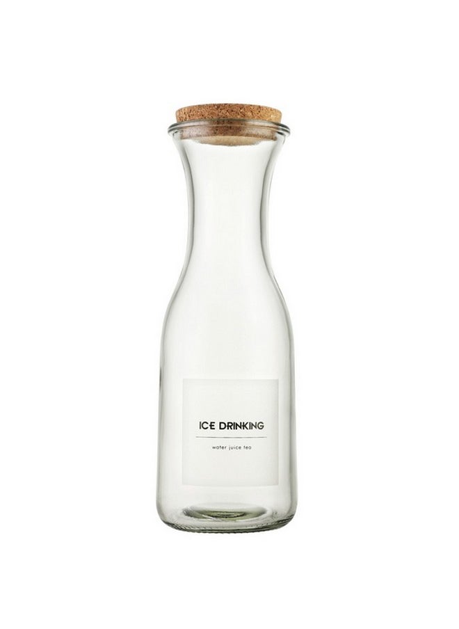 Bien Servi High Quality Glass Juice Jar with Decal Clear and Brown 28.2 x 10.1 x 10.1 cm 238095A  - Image 2