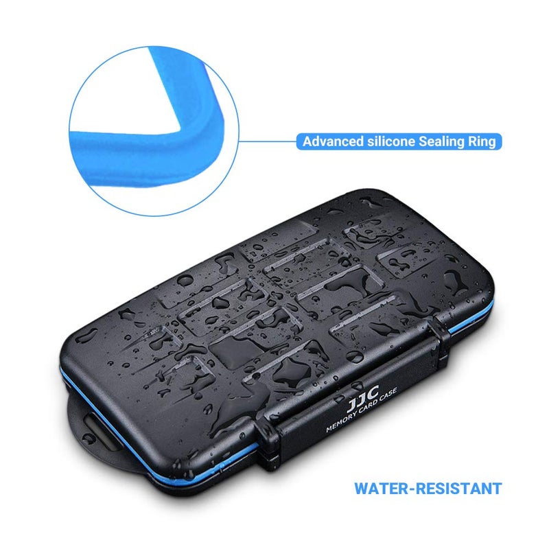 JJC 36 Slots SD Card Case Micro SD Card Case CF Card Holder Memory Card Holder Storage for 18 Micro SD Card, 12 SD SDXC SDHC Card, 6 CF Card - Image 3