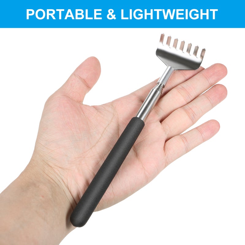 3PCS Retractable Back Scratcher Men Women Portable Extendable Stainless Steel Massager Scratch Tool with Storage Pouch - Image 4