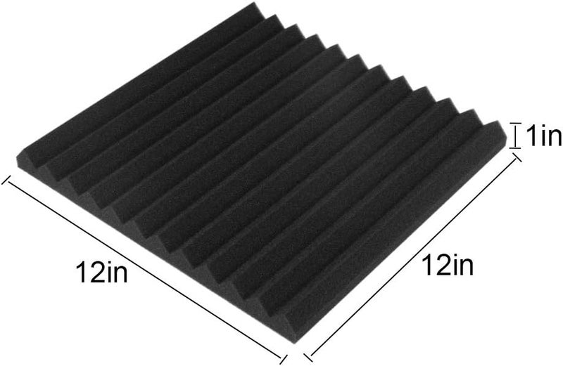 Burdurry 50 Pack Acoustic Panels Soundproof Studio Foam for Walls Sound Absorbing Panels Sound Insulation Panels Wedge for Home Studio Ceiling, 1" X 12" X 12" (Black&Blue) - Image 3