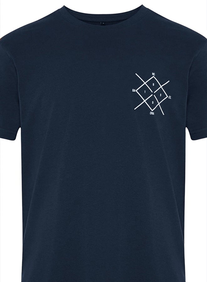 trendyol Navy Blue Regular Cut Logo Printed 100% Cotton Short Sleeve T-Shirt - Image 5