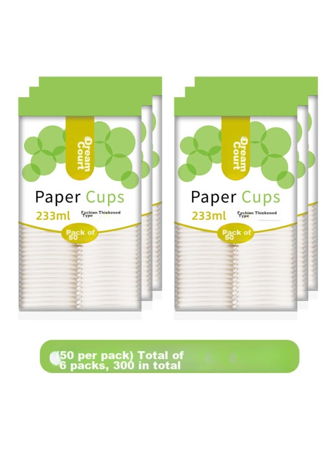 Mengting Disposable Cups, 300 Large 233ml Paper Cups, Business Office Coffee Water Cups, Thickened Paper Cups, Family Pack - Image 2