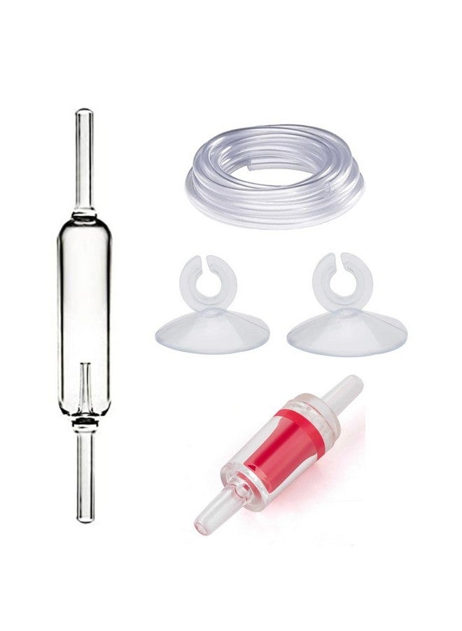 VAYINATO عداد فقاعات Co2 زجاجي من VAYINATO PetzLifeworld مع صمام فحص مجاني وأنبوب Co2 شفاف بطول 2 متر و2 ممص لتثبيت الأنابيب - Image 1