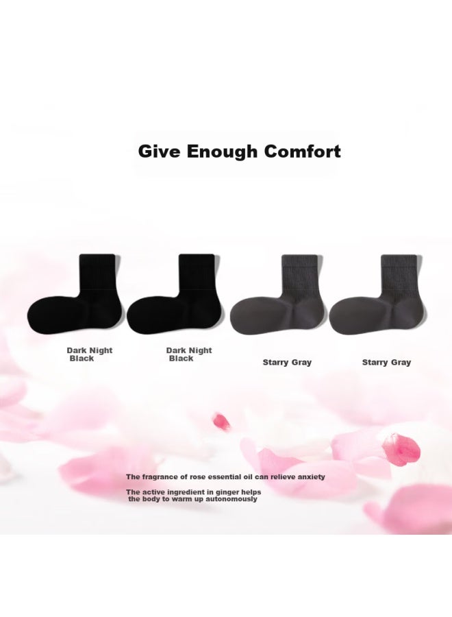 Cotton weapons Mian Qiang Rose Old Ginger Pure Cotton Socks For Men, 7A Grade Antibacterial And Odor-Resistant Mid-Calf Socks, Black And White Men'S Socks - Image 1