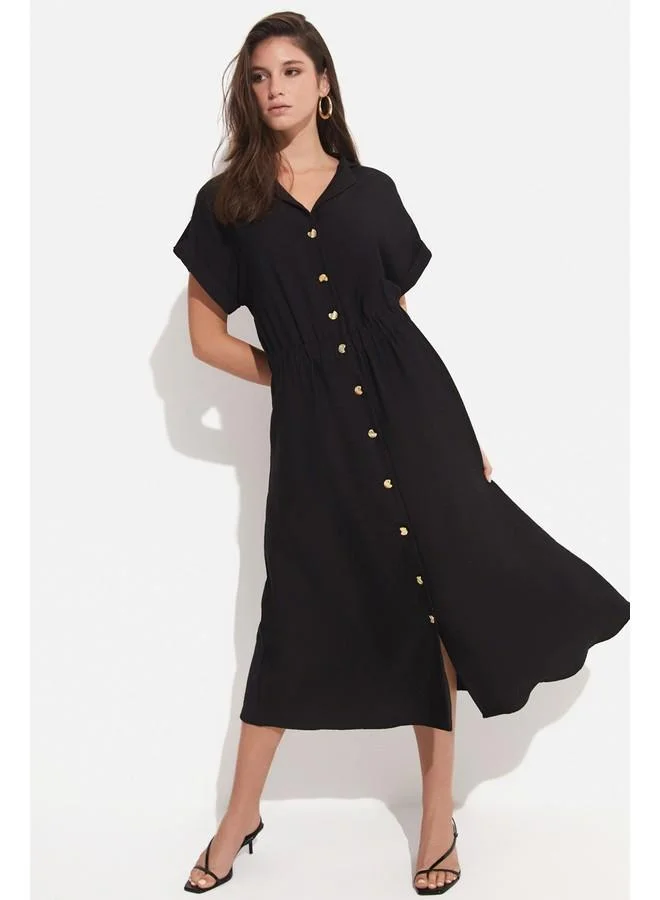 JUNE Button-Down Midi Dress