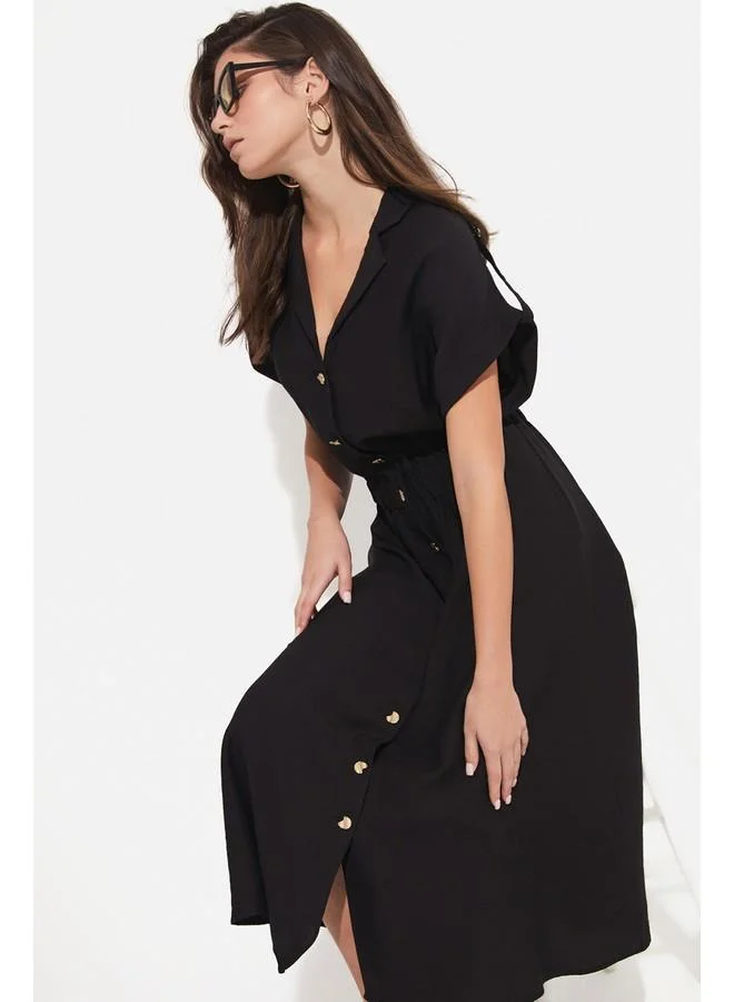 JUNE Button-Down Midi Dress