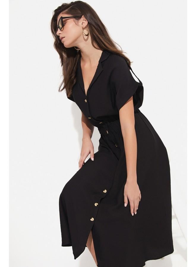 جون فستان ميدي بأزرار - Image 3