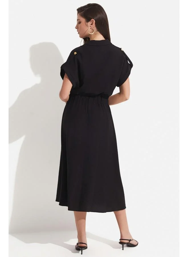JUNE Button-Down Midi Dress
