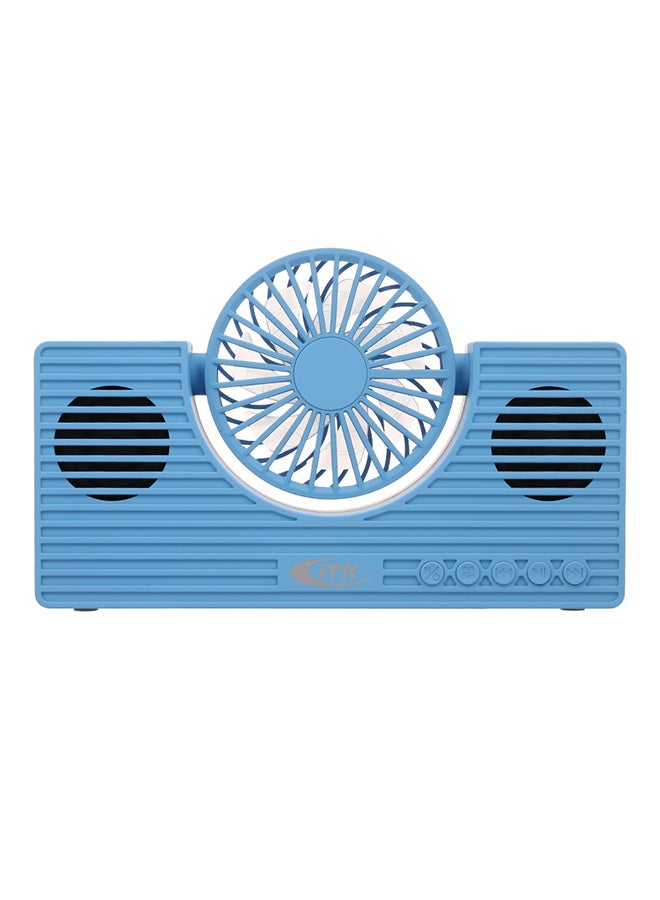 Loquat Multi-Functional Portable Mini Bluetooth Speaker With Fan Wireless Phone Speaker Blue  - Image 1