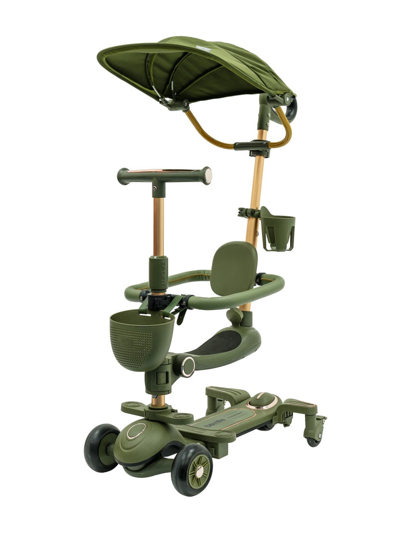 Top Gear 4-in-1 Toddler Scooter TG 8028 with PU Flashing Wheels, Kids Scooter Ages 1-12 Years Old - Green  - Image 1