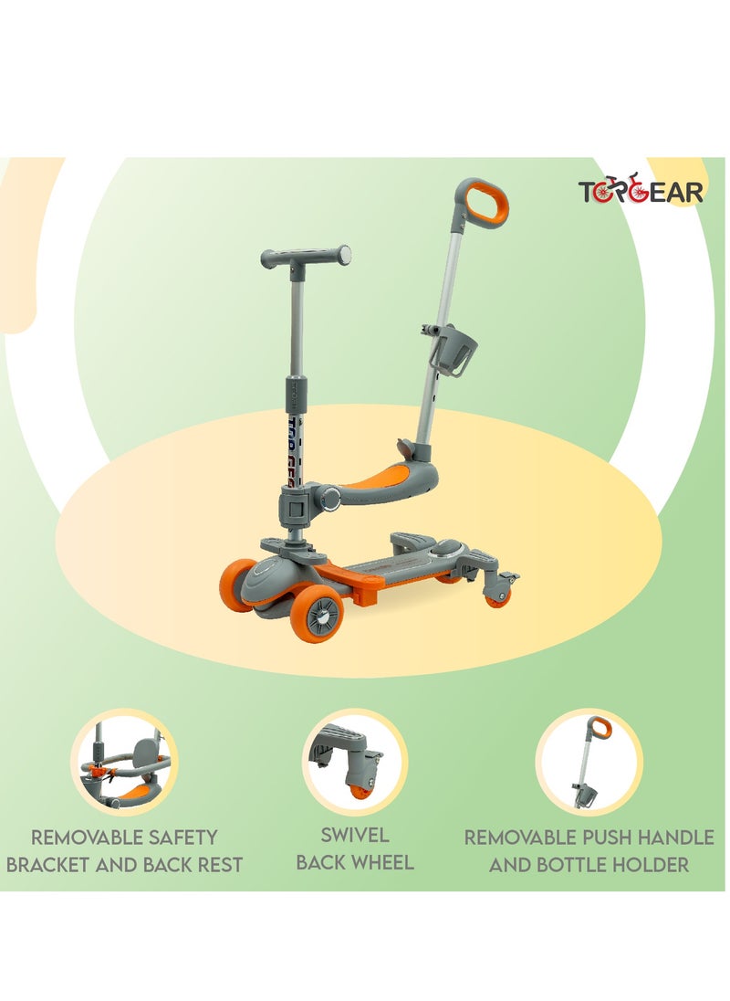 Top Gear 4-in-1 Toddler Scooter TG 8028 with PU Flashing Wheels, Kids Scooter Ages 1-12 Years Old - Green  - Image 4