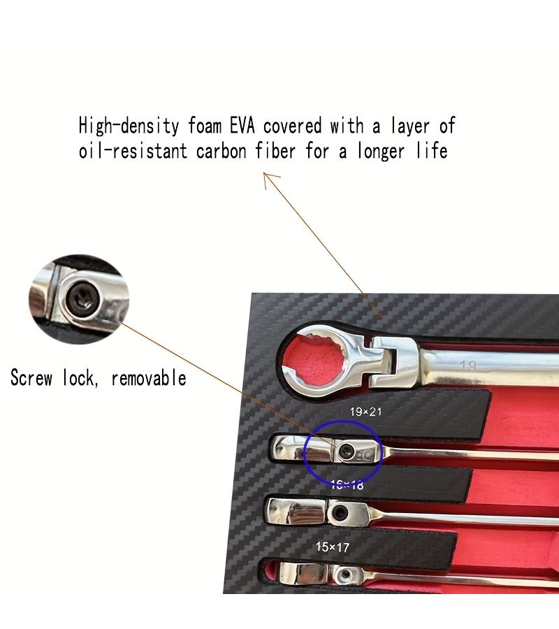 6pcs Silvery Double Head Universal Oil Pipe Wrench Shaking Head 9-21mm Removal Machine Auto Repair Tool Set - Image 1