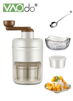VAOdo 4PCS Shaved Ice Machine Manual Hand Crank Small Ice Crusher Machine for Home Use Portable Snow Cone Machine Ice Shaver Machine Slushy Maker Machine for Fast Coarse Fine Chips Slushies  - Image 1
