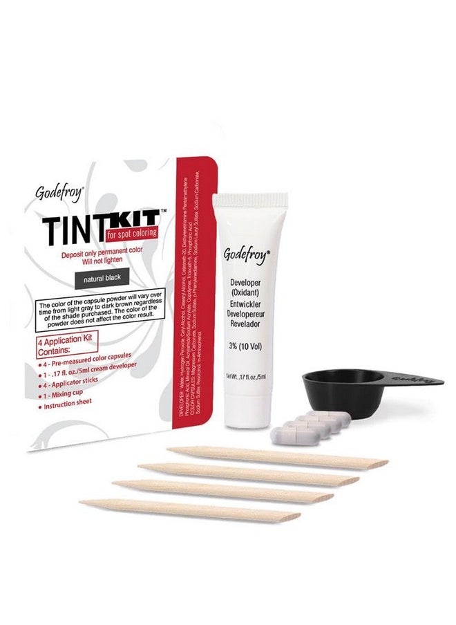 Godefroy Godefroy Hair Color Kit for Spot Coloring, Covers Up Gray Hairs, Natural Black, 4-Application Kit  - Image 1