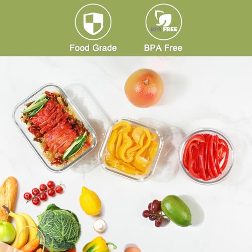 BAYZZ 30 Piece Glass Food Storage Containers Set, Glass Meal Prep Containers with Lids, Airtight Lunch Box, BPA-Free, Microwave, Freezer & Dishwasher Safe - Image 4